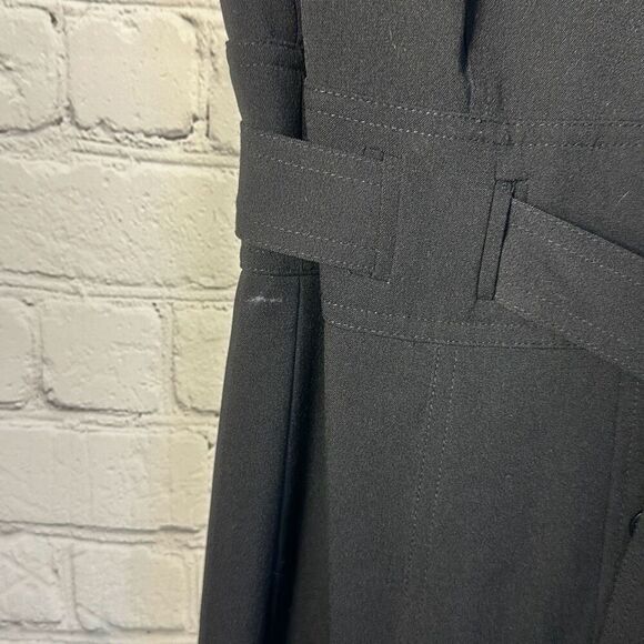 Calvin Klein Button Down Belted Black Dress Cap Sleeves size 6 - Picture 4 of 9